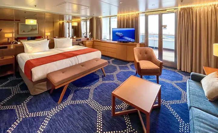Suite mit Balkon an Bord der VASCO DA GAMA